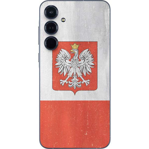 Poland Flag Distressed Galaxy A35 5G Skin